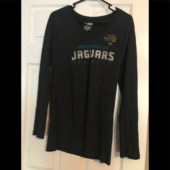 NFL Tops - Jacksonville Jaguars Dark Gray Long Sleeve Game Shirt (Sz Large)